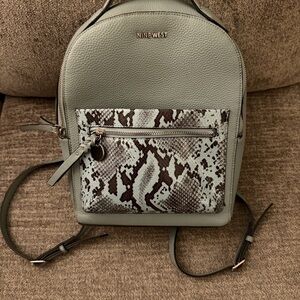 Nine West Blue and Black Snake Print Backpack